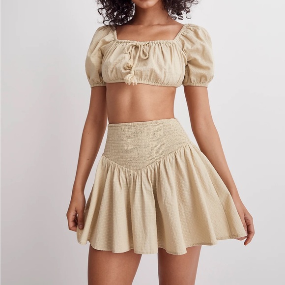 Smocked Mini Skirt | Madewell - Picture 2 of 7